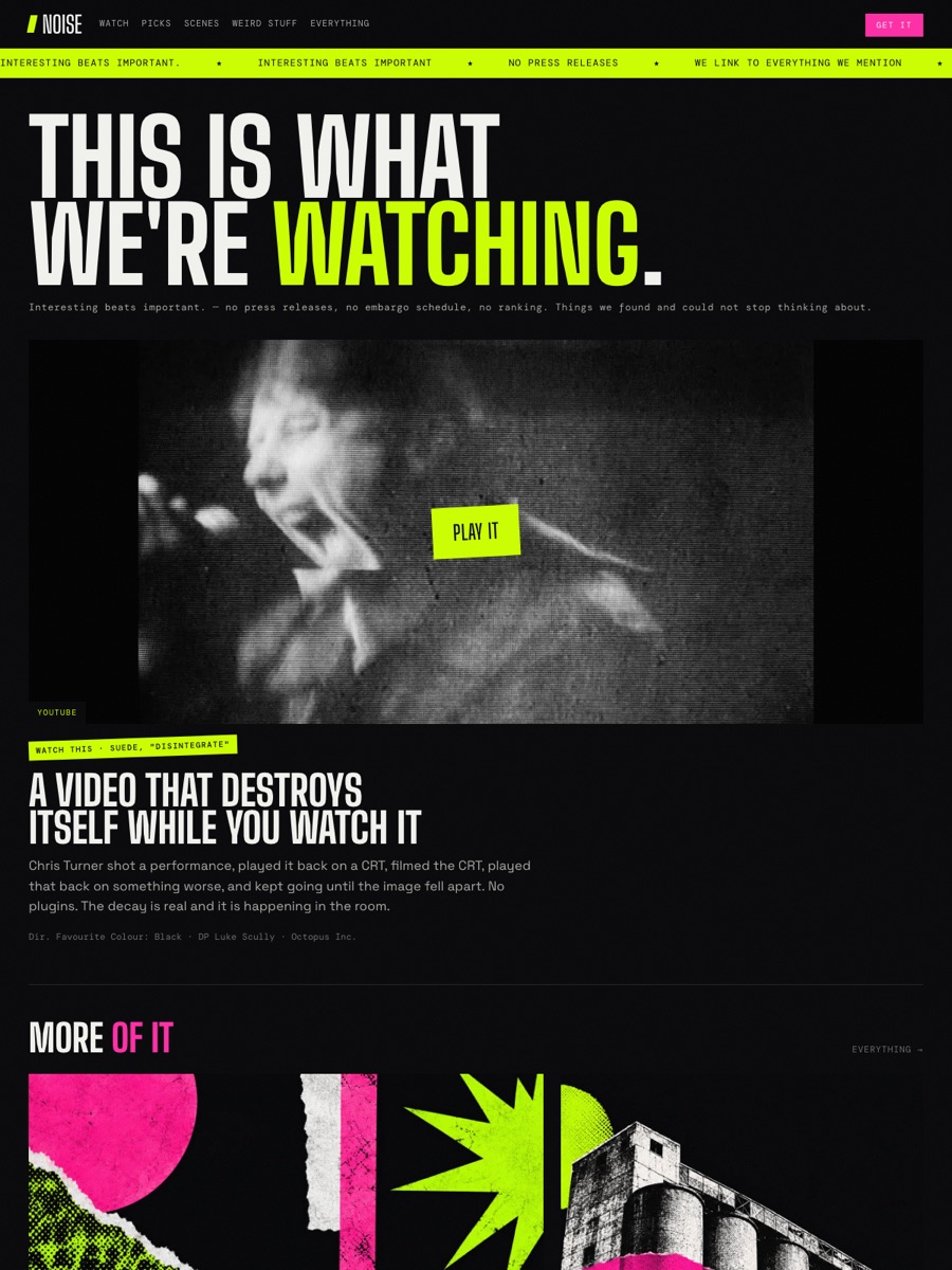 NOISE front page