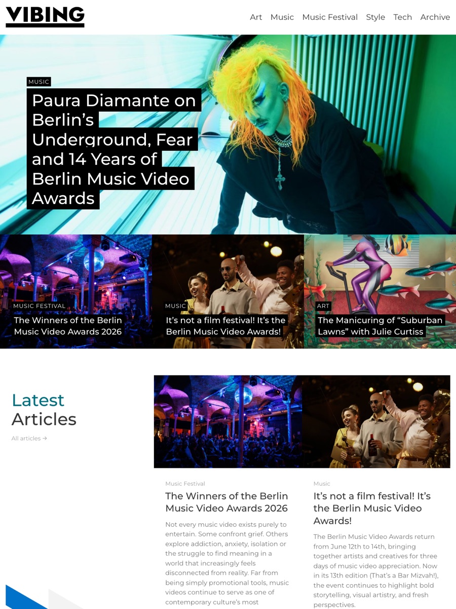 VIBING front page